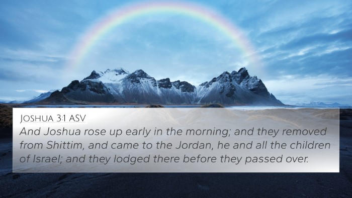 Joshua 3:1 ASV Bible Verse Image