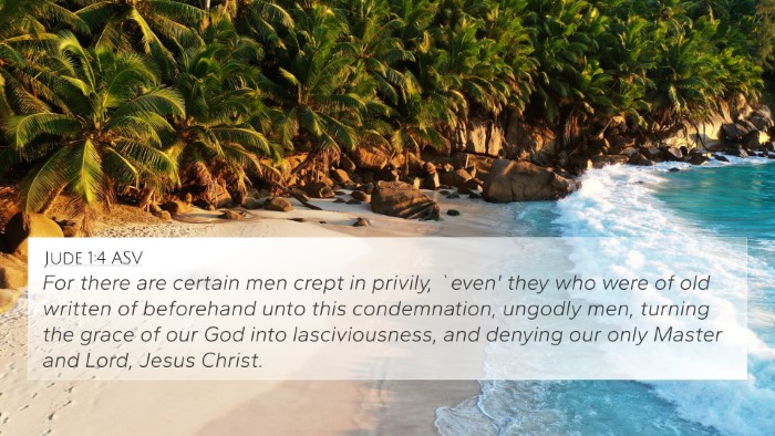 Jude 1:4 ASV Bible Verse Image