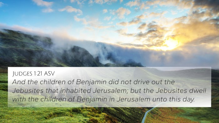 Judges 1:21 ASV Bible Verse Image