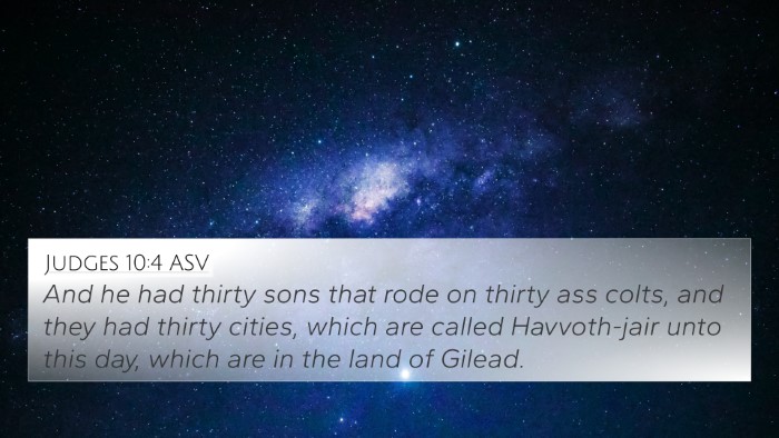 Judges 10:4 ASV Bible Verse Image