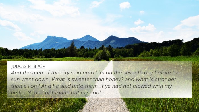 Judges 14:18 ASV Bible Verse Image