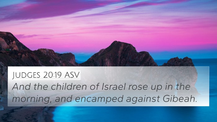 Judges 20:19 ASV 4K Wallpaper - And the children of Israel rose up in the - 4K Wallpaper Bible Verse