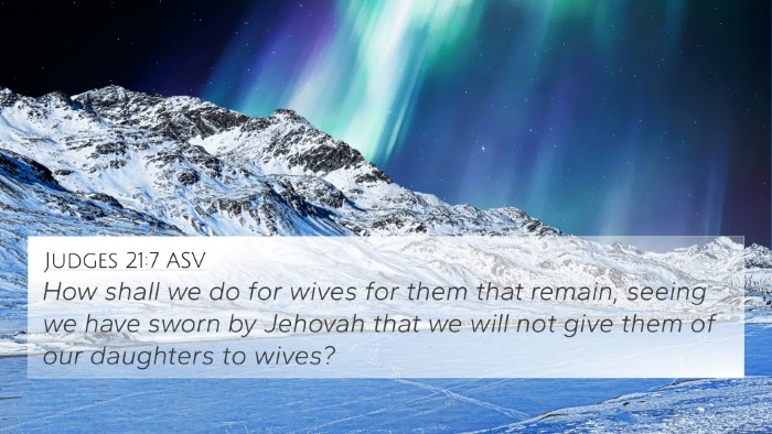 Judges 21:7 ASV Bible Verse Image