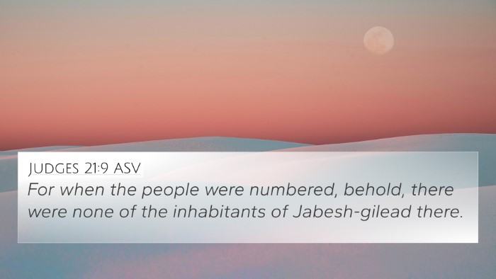 Judges 21:9 ASV Bible Verse Image