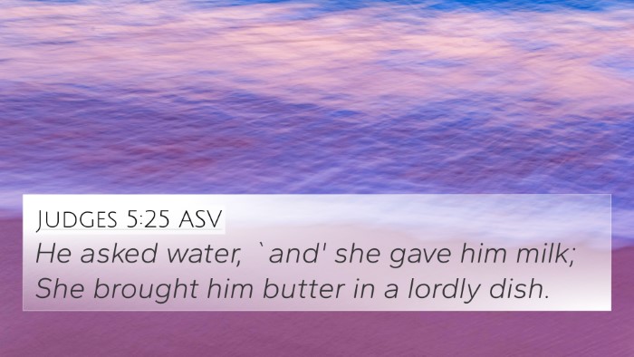 Judges 5:25 ASV Bible Verse Image