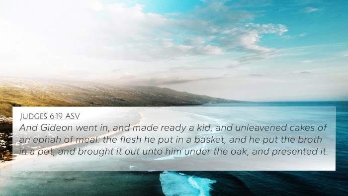 Judges 6:19 ASV Bible Verse Image