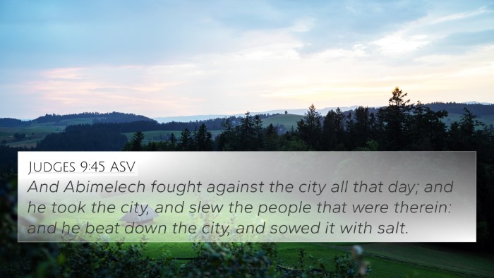 Judges 9:45 ASV Bible Verse Image