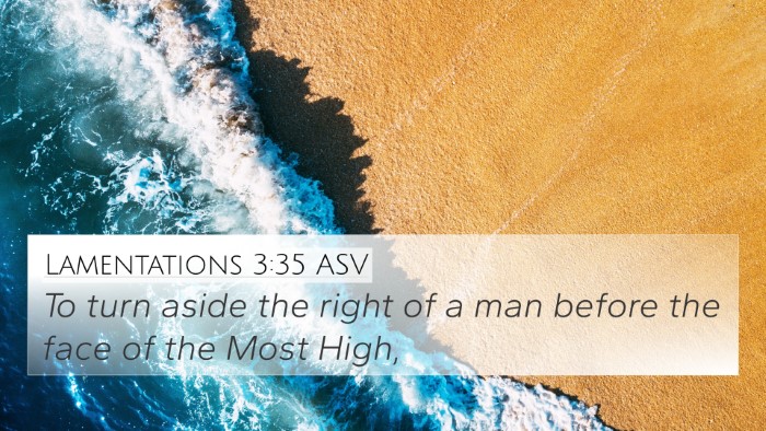 Lamentations 3:35 ASV 4K Wallpaper - To turn aside the right of a man before the face - 4K Wallpaper Bible Verse