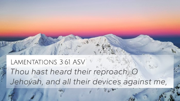 Lamentations 3:61 ASV Bible Verse Image