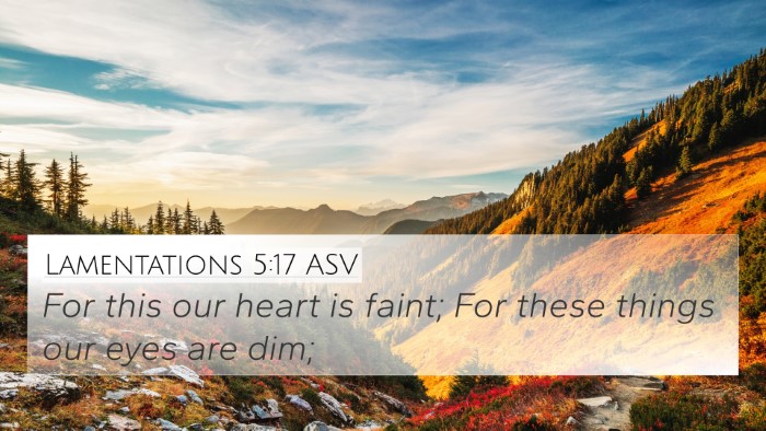 Lamentations 5:17 ASV Bible Verse Image