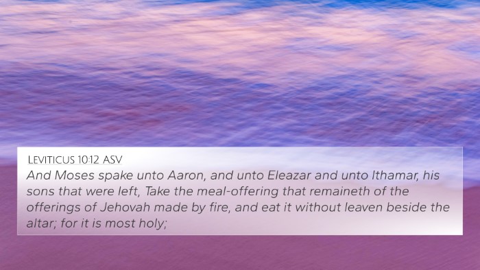 Leviticus 10:12 ASV Bible Verse Image