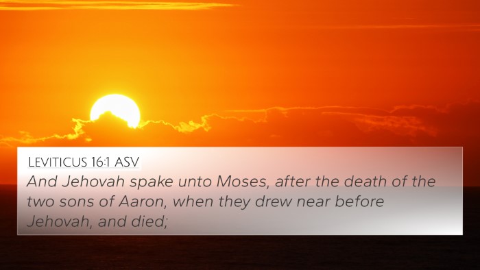 Leviticus 16:1 ASV Bible Verse Image