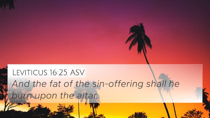 Leviticus 16:25 ASV Bible Verse Image