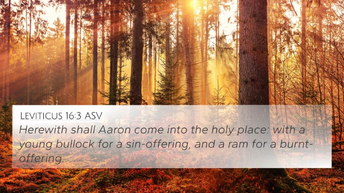 Leviticus 16:3 ASV 4K Wallpaper - Herewith shall Aaron come into the holy place: - 4K Wallpaper Bible Verse