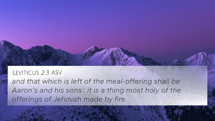Leviticus 2:3 ASV Bible Verse Image