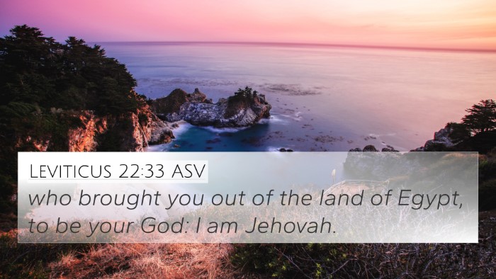 Leviticus 22:33 ASV Bible Verse Image