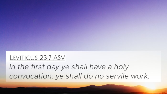 Leviticus 23:7 ASV Bible Verse Image