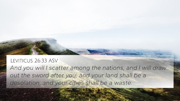 Leviticus 26:33 ASV Bible Verse Image