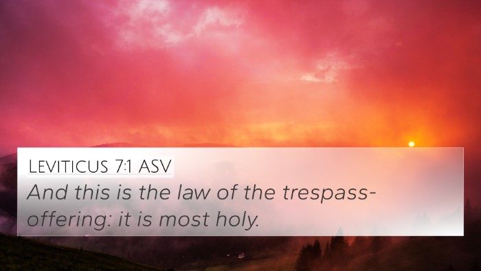 Leviticus 7:1 ASV Bible Verse Image