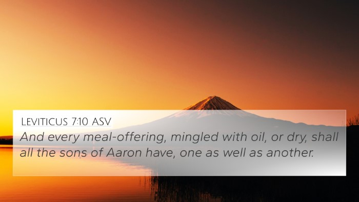 Leviticus 7:10 ASV Bible Verse Image