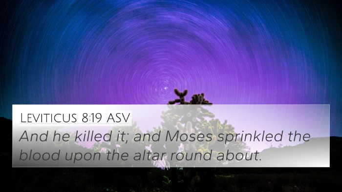 Leviticus 8:19 ASV Bible Verse Image