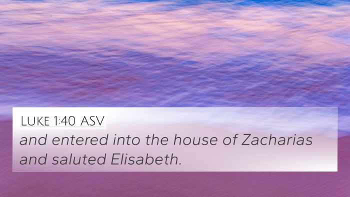 Luke 1:40 ASV Bible Verse Image