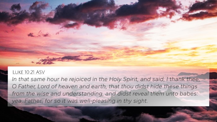 Luke 10:21 ASV Bible Verse Image