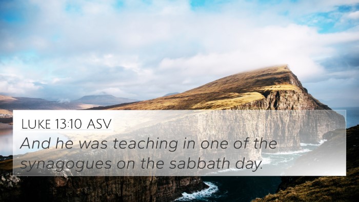 Luke 13:10 ASV Bible Verse Image