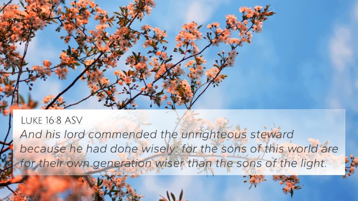 Luke 16:8 ASV Bible Verse Image