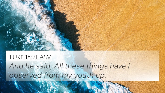 Luke 18:21 ASV 4K Wallpaper - And he said, All these things have I observed - 4K Wallpaper Bible Verse
