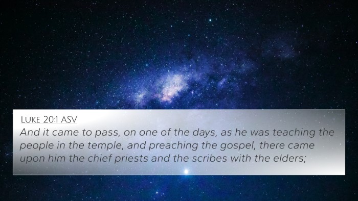 Luke 20:1 ASV 4K Wallpaper - And it came to pass, on one of the days, as he - 4K Wallpaper Bible Verse