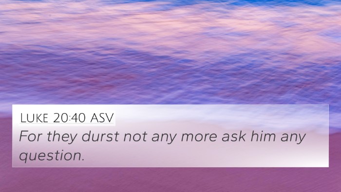 Luke 20:40 ASV Bible Verse Image