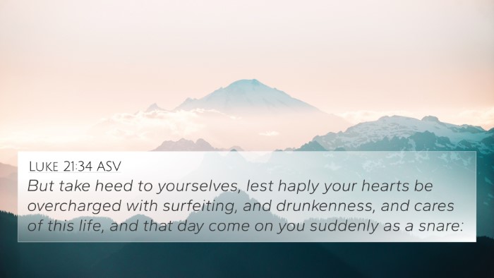 Luke 21:34 ASV Bible Verse Image