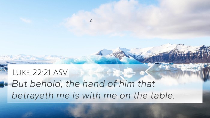 Luke 22:21 ASV Bible Verse Image