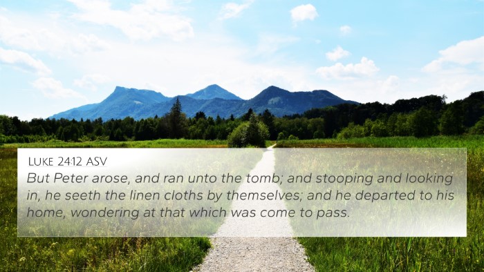 Luke 24:12 ASV Bible Verse Image