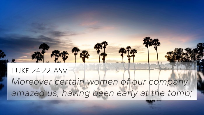 Luke 24:22 ASV Bible Verse Image
