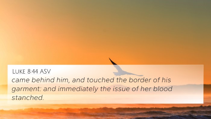 Luke 8:44 ASV Bible Verse Image