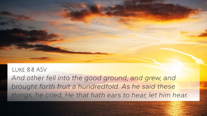 Luke 8:8 ASV Bible Verse Image