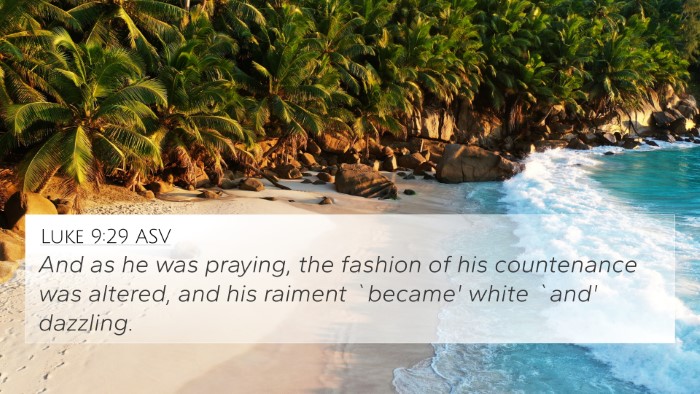 Luke 9:29 ASV Bible Verse Image