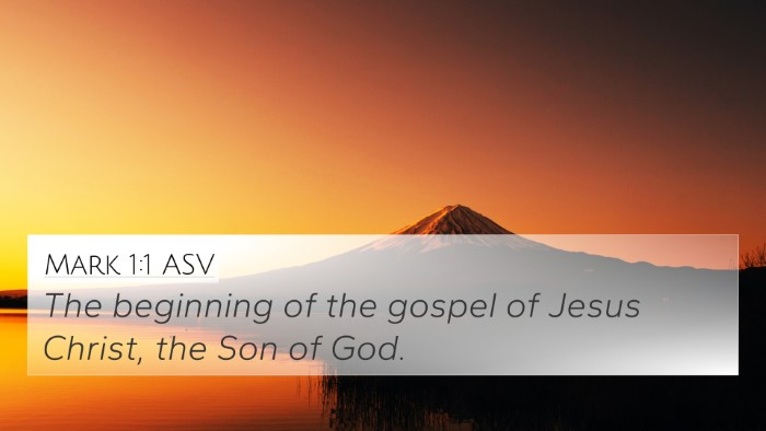 Mark 1:1 ASV 4K Wallpaper - The beginning of the gospel of Jesus Christ, the - 4K Wallpaper Bible Verse