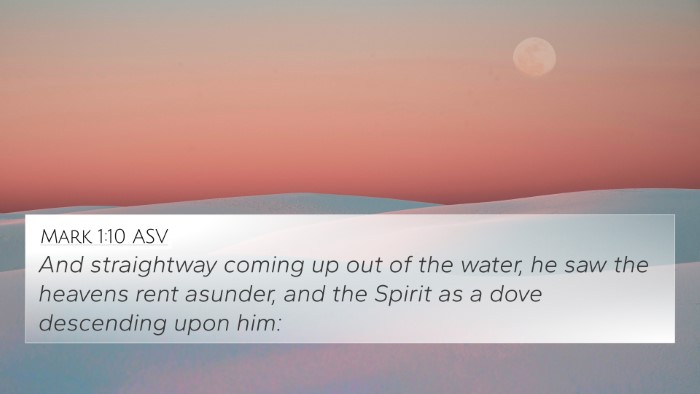Mark 1:10 ASV Bible Verse Image