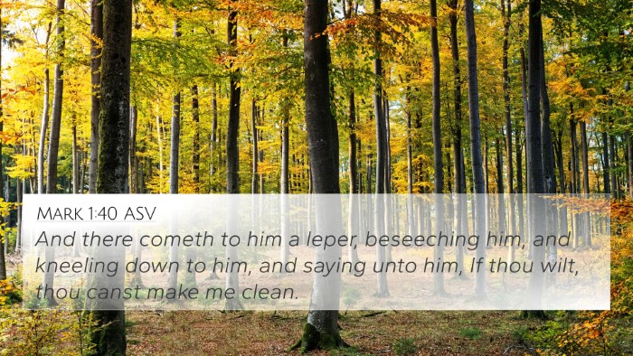 Mark 1:40 ASV Bible Verse Image