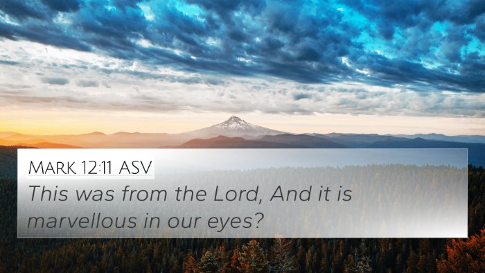 Mark 12:11 ASV 4K Wallpaper - This was from the Lord, And it is marvellous in - 4K Wallpaper Bible Verse