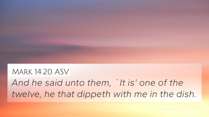 Mark 14:20 ASV Bible Verse Image
