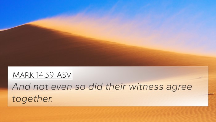 Mark 14:59 ASV 4K Wallpaper - And not even so did their witness agree - 4K Wallpaper Bible Verse