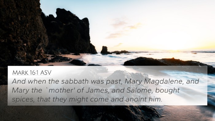 Mark 16:1 ASV Bible Verse Image