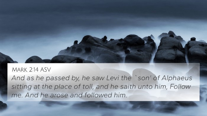 Mark 2:14 ASV 4K Wallpaper - And as he passed by, he saw Levi the `son' of - 4K Wallpaper Bible Verse