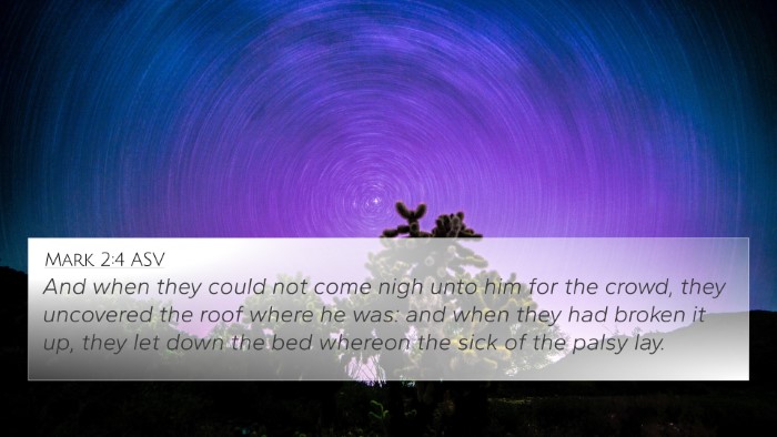 Mark 2:4 ASV Bible Verse Image