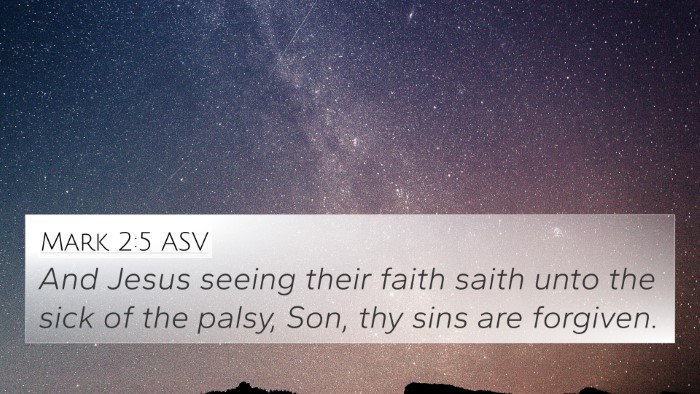 Mark 2:5 ASV Bible Verse Image
