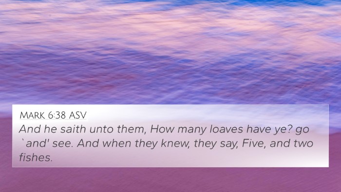 Mark 6:38 ASV Bible Verse Image